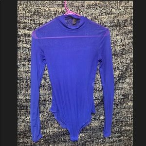 BLUE SHHER SEE THROUGH BODY SUIT